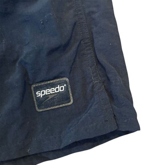 Speedo Men's Swim Trunks Medium Navy Blue Standard Elastic Waist Mesh Lining - Picture 2 of 11